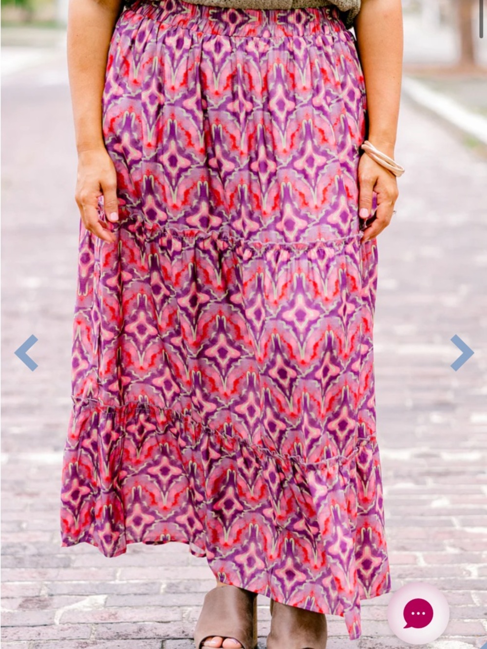 Whimsical Woman Maxi Skirt, Magenta